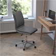 Scranton & Co Mid-Back Armless Task Chair in Gray LeatherSoft and Chrome Base
