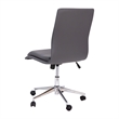 Scranton & Co Mid-Back Armless Task Chair in Gray LeatherSoft and Chrome Base