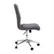 Scranton & Co Mid-Back Armless Task Chair in Gray LeatherSoft and Chrome Base