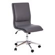 Scranton & Co Mid-Back Armless Task Chair in Gray LeatherSoft and Chrome Base