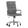 Scranton & Co High-Back Executive Chair in Gray LeatherSoft and Chrome Frame
