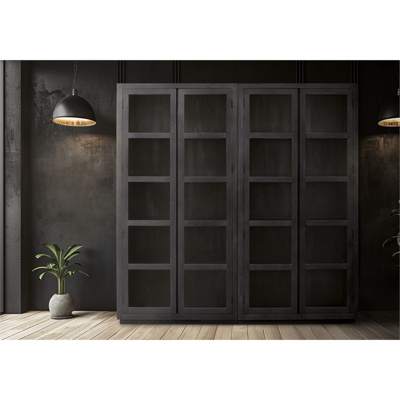 Scranton & Co Reclaimed Wood Bookcase in Graphite Black Finish