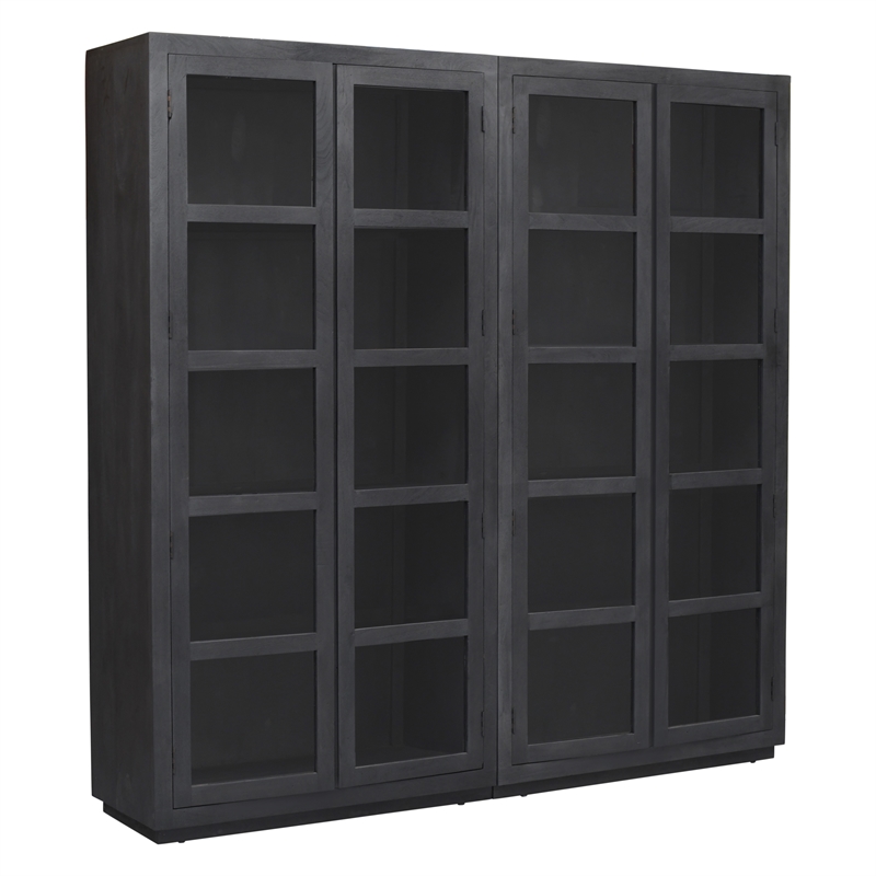Scranton & Co Reclaimed Wood Bookcase in Graphite Black Finish