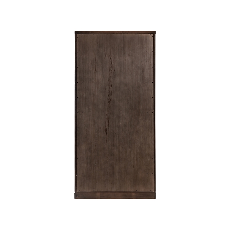 Scranton & Co Executive Wood Bookcase with Doors in Dark Chocolate Finish