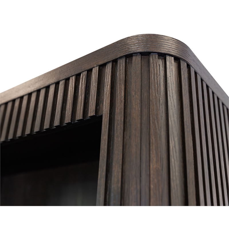 Scranton & Co Executive Wood Bookcase with Doors in Dark Chocolate Finish
