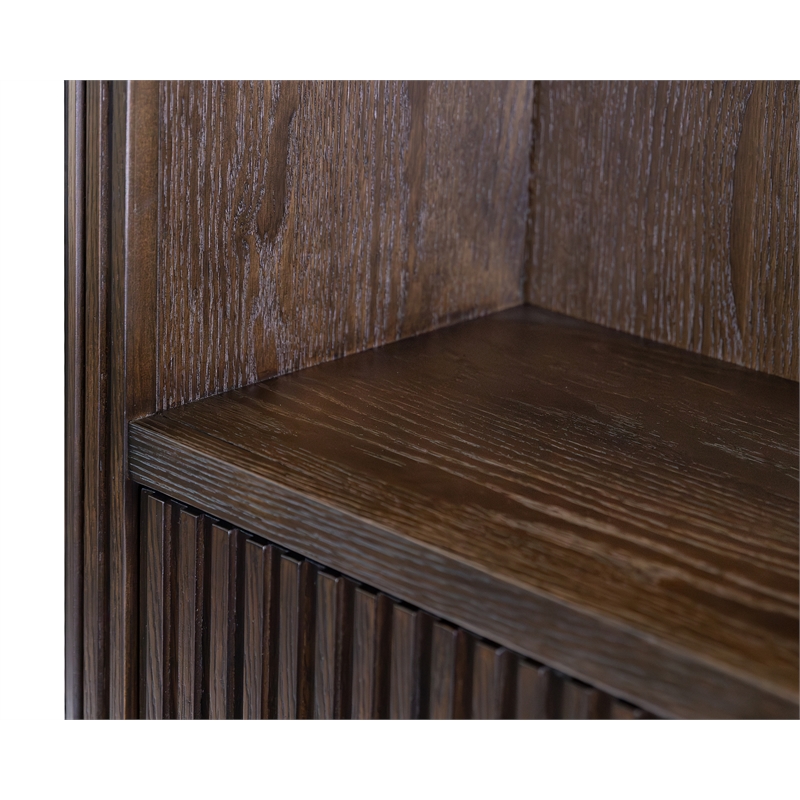 Scranton & Co Executive Wood Bookcase with Doors in Dark Chocolate Finish