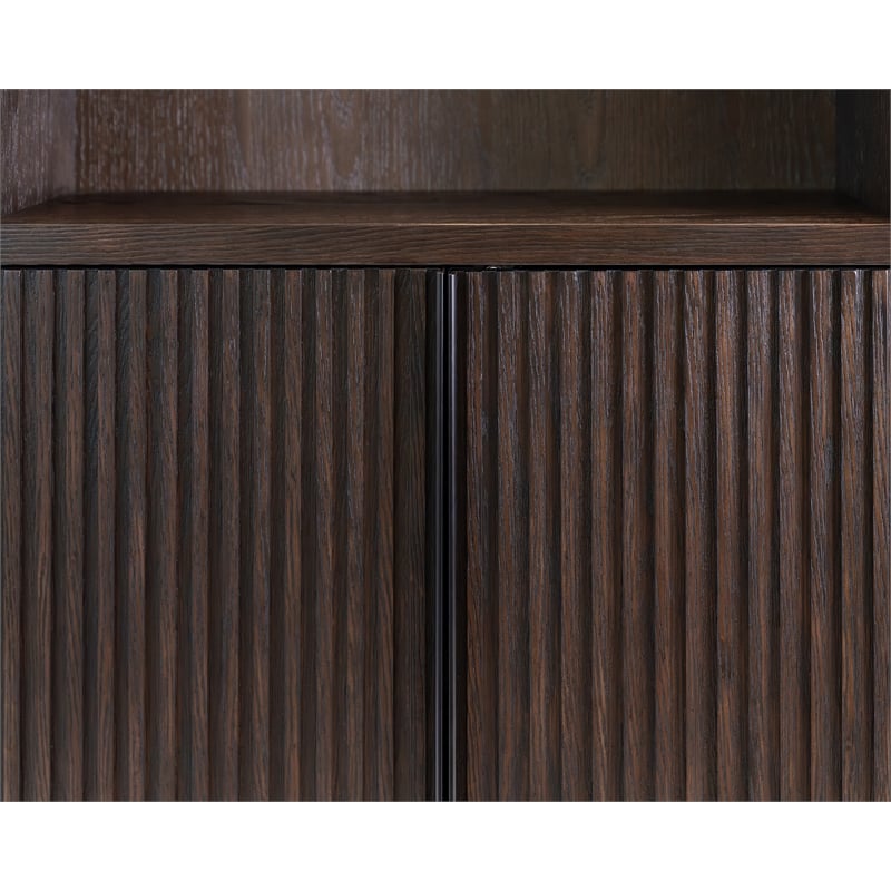 Scranton & Co Executive Wood Bookcase with Doors in Dark Chocolate Finish