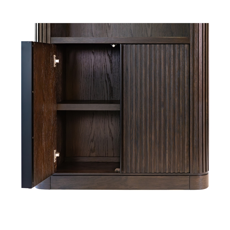 Scranton & Co Executive Wood Bookcase with Doors in Dark Chocolate Finish
