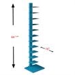 Scranton & Co Tower Shelf in Bright Cyan Metal Finish