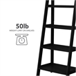 Scranton & Co Open Back 72 in Ladder Bookshelf with 5 Shelves in Black