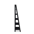 Scranton & Co Open Back 72 in Ladder Bookshelf with 5 Shelves in Black