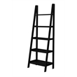 Scranton & Co Open Back 72 in Ladder Bookshelf with 5 Shelves in Black