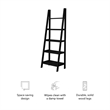 Scranton & Co Open Back 72 in Ladder Bookshelf with 5 Shelves in Black