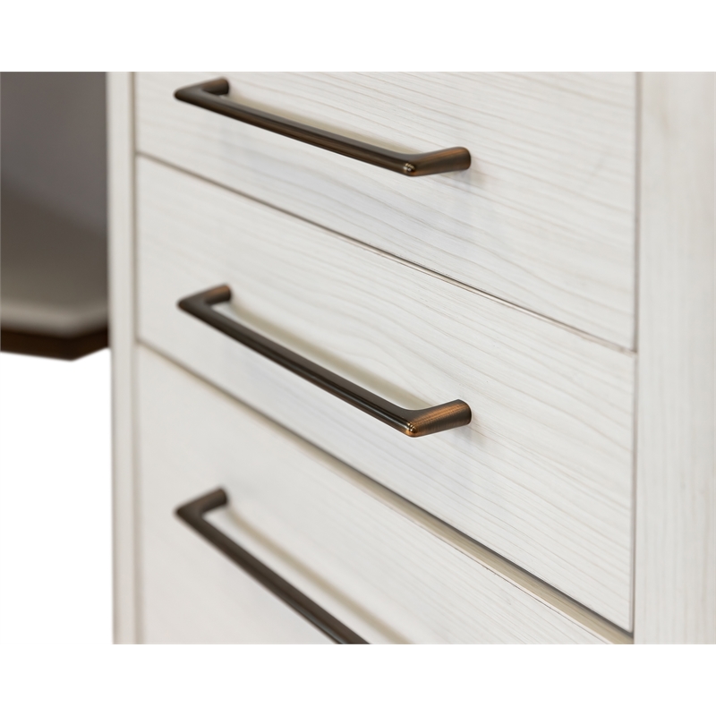 Scranton & Co Laminate Wood L Desk in White Finish