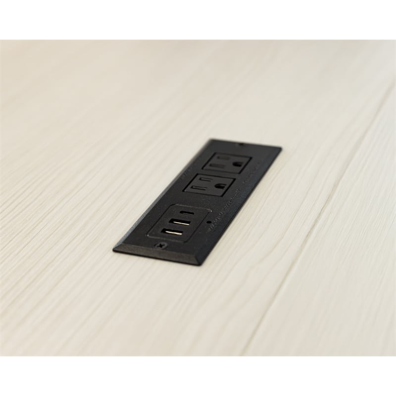 Scranton & Co Laminate Wood L Desk in White Finish