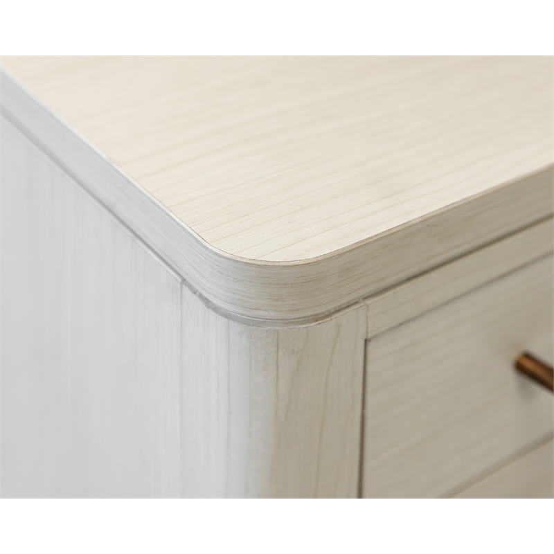 Scranton & Co Laminate Wood L Desk in White Finish