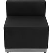 Scranton & Co 5 Pc Reception Seating Set in Black Leather and Steel