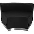 Scranton & Co 5 Pc Reception Seating Set in Black Leather and Steel