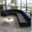 Scranton & Co 5 Pc Reception Seating Set in Black Leather and Steel