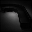 Scranton & Co 5 Pc Reception Seating Set in Black Leather and Steel