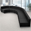 Scranton & Co 5 Pc Reception Seating Set in Black Leather and Steel