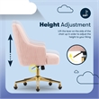 Scranton & Co Scarlett Mid-Back Office Chair Pink Velvet and Gold Base
