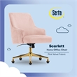 Scranton & Co Scarlett Mid-Back Office Chair Pink Velvet and Gold Base