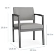 Scranton & Co Steel Guest Chair with Upholstered Back Seat Silver Frame