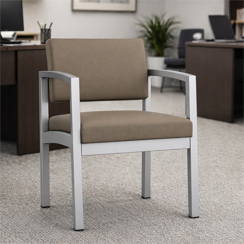 Scranton & Co Steel Guest Chair with Upholstered Back Seat Silver Frame