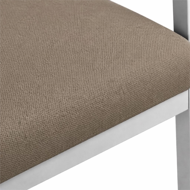 Scranton & Co Steel Guest Chair with Upholstered Back Seat Silver Frame