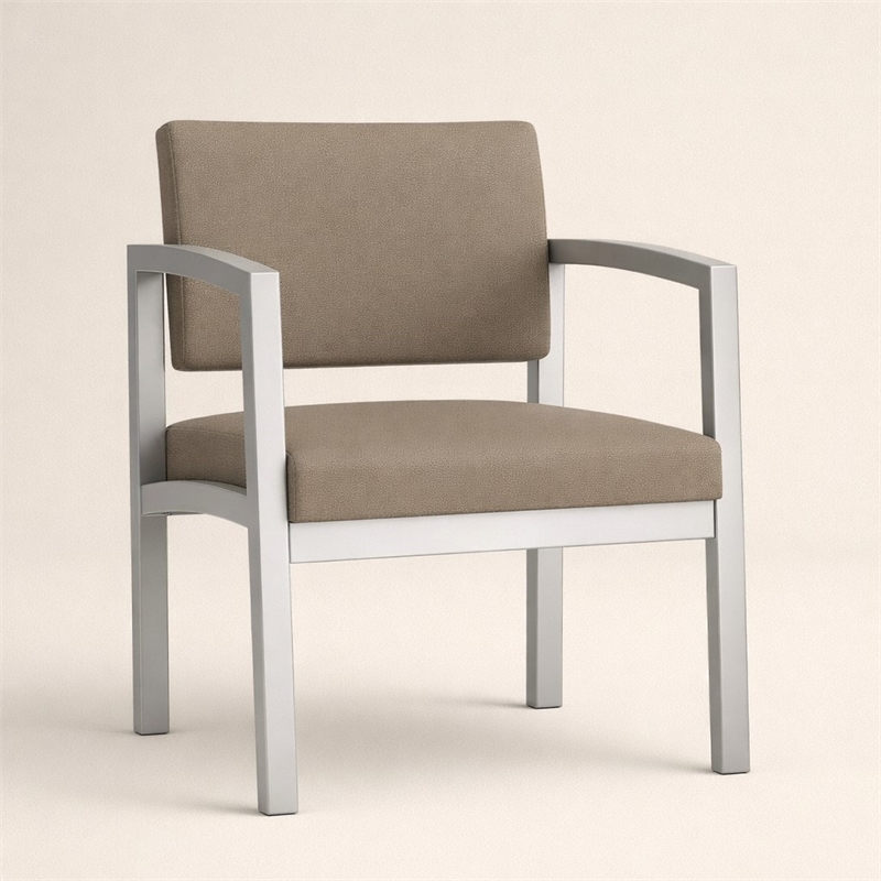 Scranton & Co Steel Guest Chair with Upholstered Back Seat Silver Frame