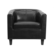 Scranton & Co Office Guest Chair in Black Leather with Streamlined Stitching
