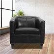 Scranton & Co Office Guest Chair in Black Leather with Streamlined Stitching
