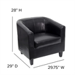 Scranton & Co Office Guest Chair in Black Leather with Streamlined Stitching