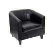 Scranton & Co Office Guest Chair in Black Leather with Streamlined Stitching