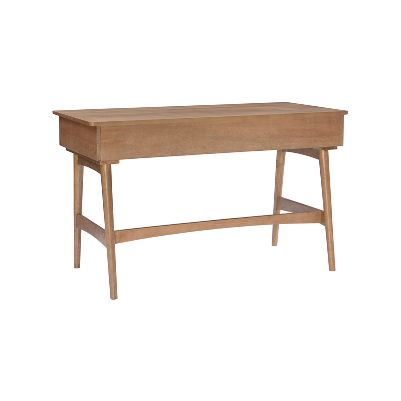 Scranton & Co Desk with 3 Woven Rattan Drawers in Natural Wood