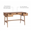 Scranton & Co Desk with 3 Woven Rattan Drawers in Natural Wood
