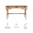 Scranton & Co Desk with 3 Woven Rattan Drawers in Natural Wood