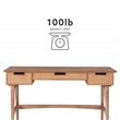 Scranton & Co Desk with 3 Woven Rattan Drawers in Natural Wood