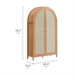 Scranton & Co 79 in Tall Rattan Arched Cabinet with Adjustable Shelves