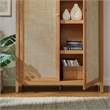 Scranton & Co 79 in Tall Rattan Arched Cabinet with Adjustable Shelves