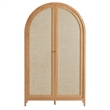 Scranton & Co 79 in Tall Rattan Arched Cabinet with Adjustable Shelves