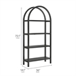 Scranton & Co 72 in Large Sculptural Arched Shelf Bookcase in Black