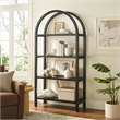 Scranton & Co 72 in Large Sculptural Arched Shelf Bookcase in Black
