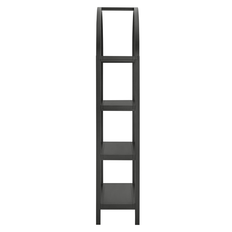 Scranton & Co 72 in Large Sculptural Arched Shelf Bookcase in Black