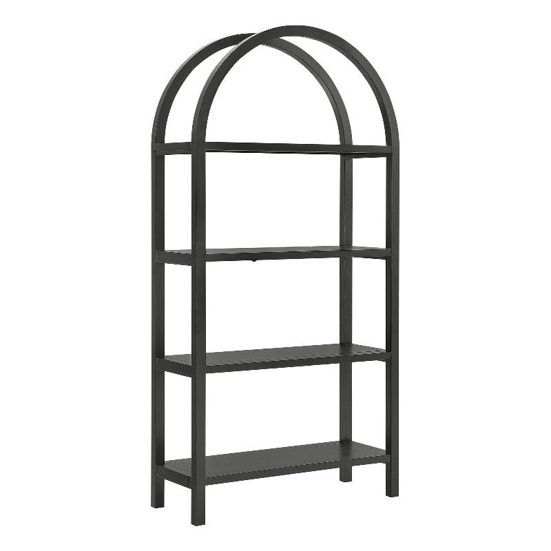 Scranton & Co 72 in Large Sculptural Arched Shelf Bookcase in Black