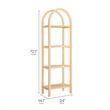 Scranton & Co 72 in Walnut Narrow Arched Bookcase with Pine Frame