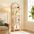 Scranton & Co 72 in Walnut Narrow Arched Bookcase with Pine Frame