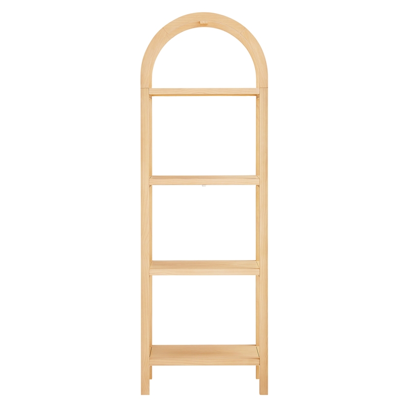 Scranton & Co 72 in Walnut Narrow Arched Bookcase with Pine Frame