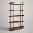 Scranton & Co 5 Level Acacia Bookshelf with Iron Frame in Brown